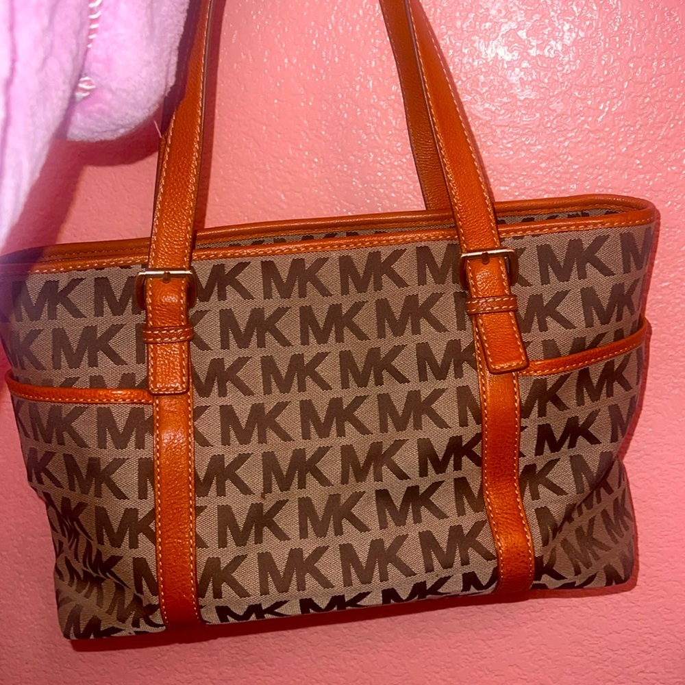 Michael Kors Canvas Logo Orange Tote 👜